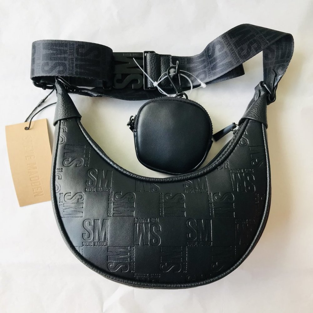 Steve Madden BMELA Crossbody Bag with Airpods Case Black - Picture 3 of 9